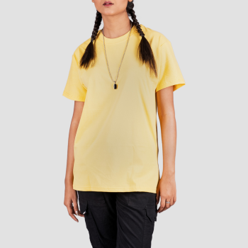 Yellow Solid Slim Fit T-Shirt