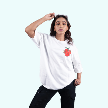 Hungry Stomach Inquire White Oversized T-Shirt