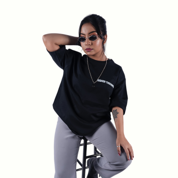 Higher Thoughts Black Oversized T-Shirt