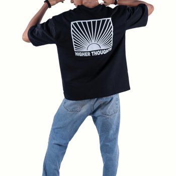 Higher Thoughts Black Oversized T-Shirt
