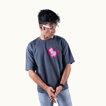 Love Yourself Gray Oversized T-Shirt